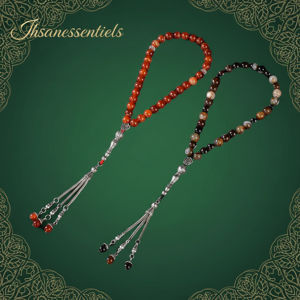 📿 Tasbih Collier en Agate – Élégance & Spiritualité