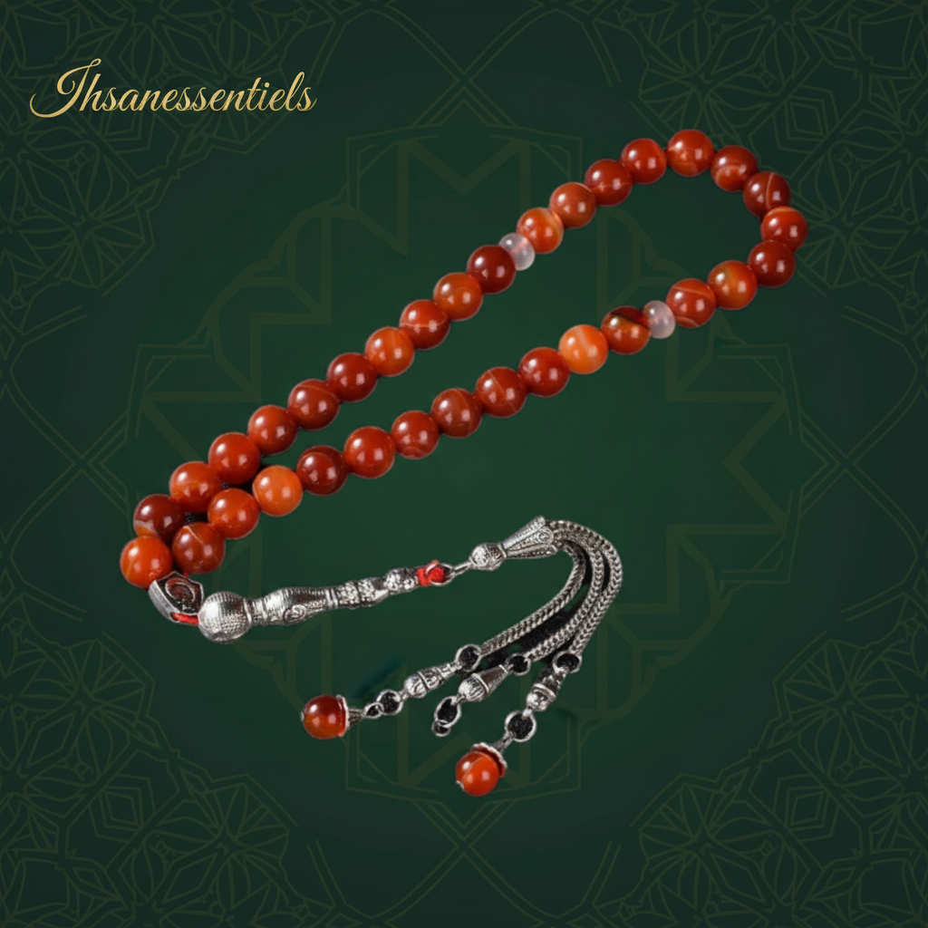 📿 Tasbih Collier en Agate – Élégance & Spiritualité