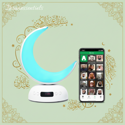 🌙 Lampe Lune Coranique avec Haut-Parleur – Ambiance Spirituelle & Technologie Moderne